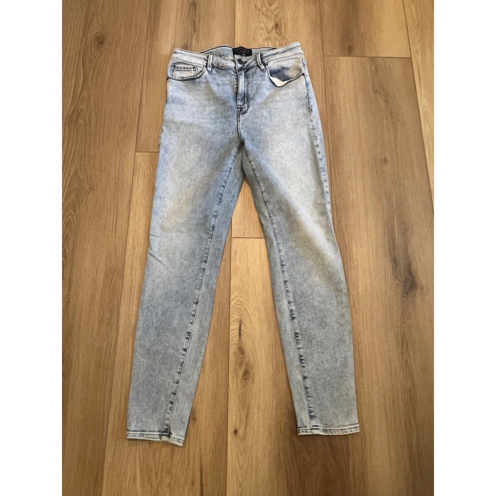 Sanctuary Social Ankle Skinny Jeans Womens 28/6 High Rise Acid Wash Light Blue